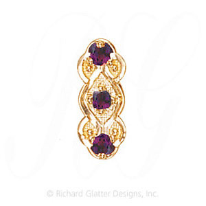 GS436 AMY - 14 Karat Gold Amethyst Slide 